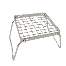 Portable Camping Grill Stainless Steel Foldable Legs Ultralight BBQ Stand for Hiking Backpacking