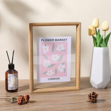 Collage Picture Frames Leaf Specimen Double Sided Acrylic Wood Frame Horizontal And Vertical Multicolor A3 Walnut Color