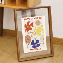 Collage Picture Frames Floating Double Glass Picture Frame DoubleSided Dark Walnut 8Inch 15.2 x 20.3 cm