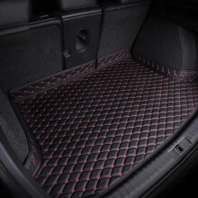 Car Leather Boot Mats for Seat Cupra Ateca KH7 2016, Tailored Trunk Mat C/Black Red