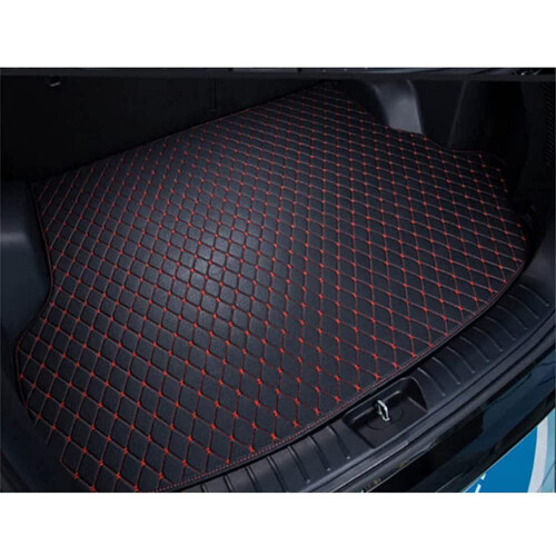 Auto Cargo Liners Leather Trunk Mat for Ford Mustang 2015 Waterproof Blackred