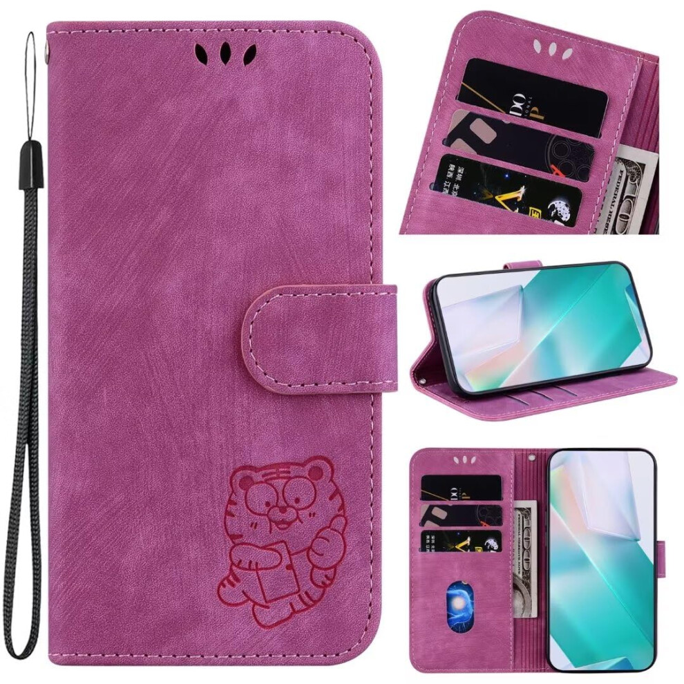Case For Samsung Galaxy S23 Ultra Flip Pu Leather Wallet Shockproof Folio Magnetic Stand Card Slots Rose Red 9189345418211