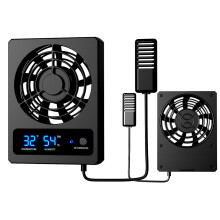 Reptile Cooling Fan Smart Humidity Gauge With LED Display Low Noise Ventilation For Terrarium ()