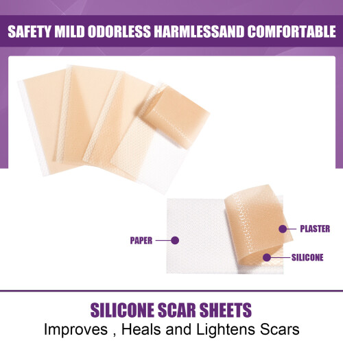 4pcs 40*75mm Silicone Scar Sheets by EELHOE - Effective Scar Therapy 1