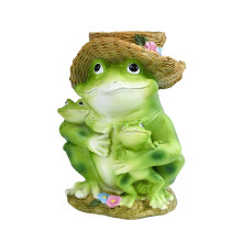 Realistic Frogs Model Statue Resin Bird Feeder Figurine For-2