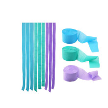 Rainbow Crepe Paper Streamers 3pcs Purple Blue for Birthday Graduation Party Decorations