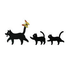 Set Of 3 Metal Black Cats Garden Stakes Black Cats Stakes