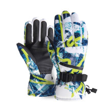 Ski Gloves Men Women Ultralight Waterproof Winter Warm Snowboard Gloves (Blue white, L)