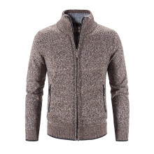 Cardigans for Men Wool Cardigan HollowOut Breathable Knit Autumn Winter Warm Jumper Coffee L