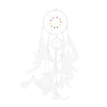 Handmade Dream Catcher for Home and Car, Hanging Decor with Feather Crafts and Wind Bell Elements, Romantic Decoration Lights for Bedroom Window or