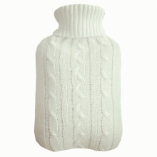 Knitted Hot Water Bottle Cover Winter Soft Knit Case For Hand Warmer Wrap Heater Protector Grey Pink White