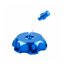 Motorcycle Gas Fuel Tank Cap CNC Aluminum Breather Vent Universal 70cc150cc Blue Theft Protection