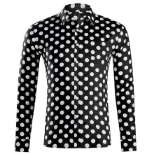 Business Shirt Men's NonIron Printed Elastic ComfortFit Long Sleeve Shirt Oktoberfest Checked Black Size L