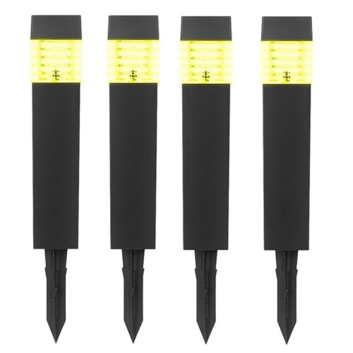 4PCS Solar Powered Solar-Powered De-Icing Light, Solar Outdoor De-Icing Light, Solar Ground Plug-in Light Warm Light