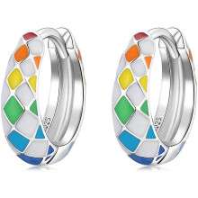 (As show, a love) Sunrain 925 Sterling Silver kids earrings compatible with girls small Hoop Earrings little girls Fashi