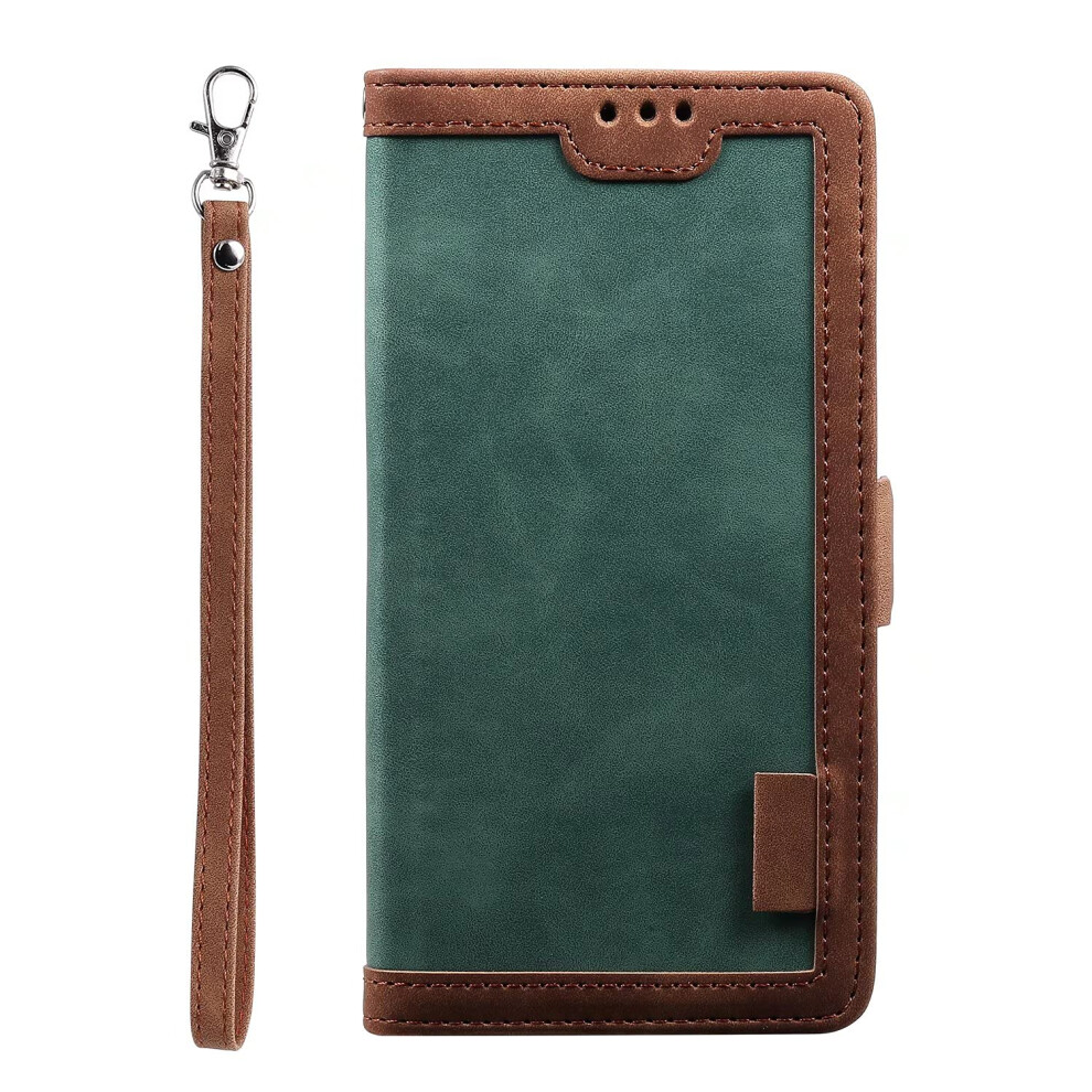 Case Shockproof Pu Leather Flip Wallet With Magnetic Closure Stand Card Holder Slots Folio Tpu Bumper Green 9382693032614