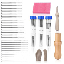Needle Felting Kit with Needles, Handle, Foam Pad for Beginners