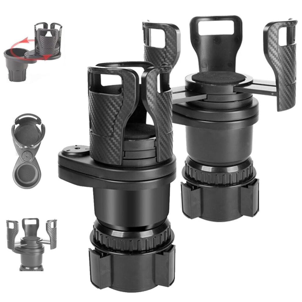 Car Cup Holder Expander 2 In 1 With Adjustable Base 360 Rotation Large Capacity For Drinks 2Pcs 9189345419720