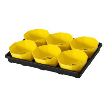 Plateaux de pots de plantes à 6 cellules avec support de-Jaune