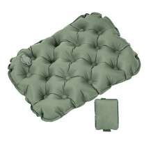 Inflatable Seat Cushion Foldable Air Seat Mat Office Chair Cushion Dark Green For Fishing Bleachers Concerts Airplane