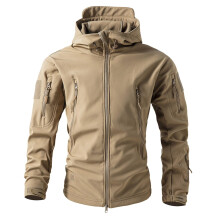 Rain Jacket Men's Bicycle Windproof Camouflage Functional Breathable Waterproof Parka Zip Coat 3XL Khaki