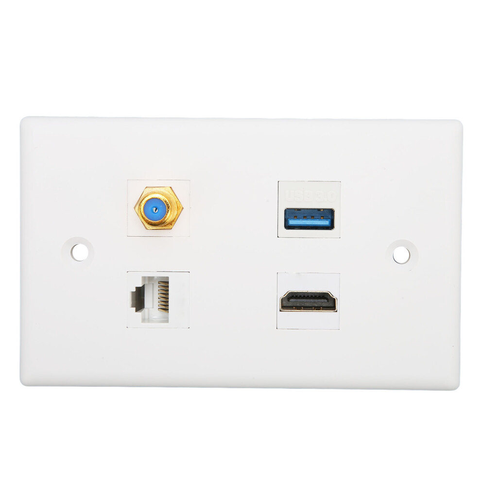 4 Port Hd Interface Usb3.0 Cat6 Wall Plate For Hdtv & Projector 9351374373834