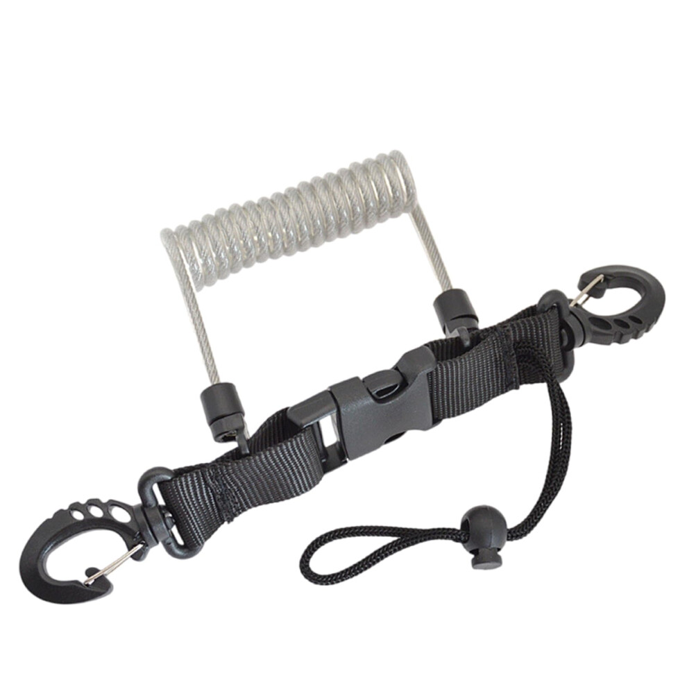 Diving Coiled Lanyard Quick Release Heavy Duty Antilost Underwater Camera Strap For Diving Light 9426802701715
