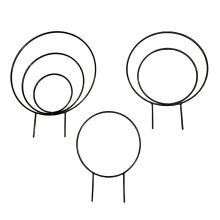 Treillis circulaire pour plantes en pot, 3 pièces, treillis-Noir