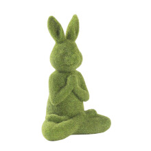 Ornements élégants de lapin floqué vert pour les patios, la