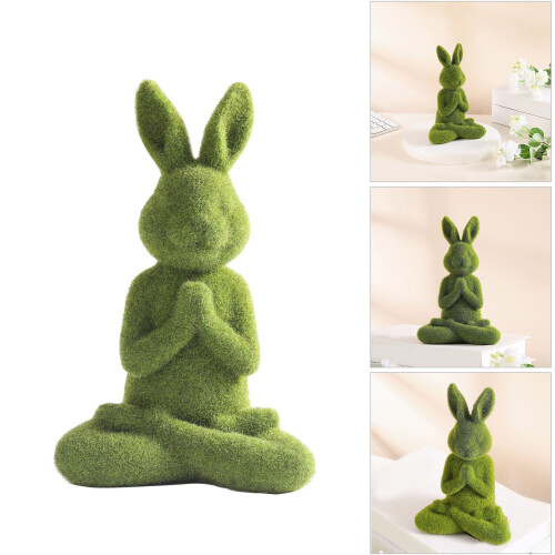 Ornements élégants de lapin floqué vert pour les patios, la 1