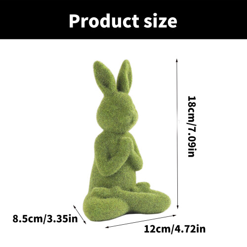 Ornements élégants de lapin floqué vert pour les patios, la 2