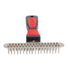 Pet Grooming Solution, Undercoat Rake with Double Row Stainless Steel Pins, Non-Slip Handle for Secure Grip, Ergonomically Designed for Comfortable