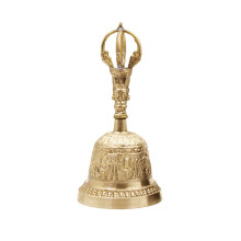 Tibetan Hand Bell: Yoga Rituals, Fair Trade Certified; Meditation Bells Dorje For Wisdom Compassion Symbols, Home Decor