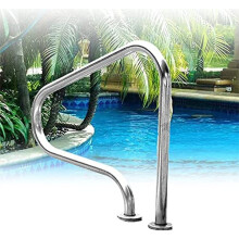 Pool Railing AntiSlip Pool Handrail, Easy Mount Hand Rail in Ground Swimming for Outdoor and Indoor, Quick Mount Base