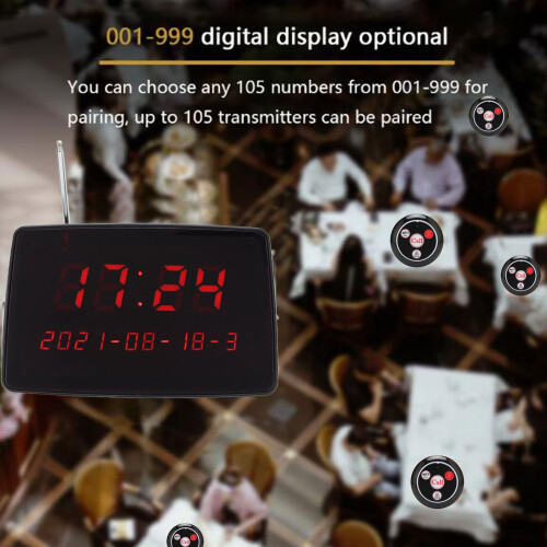 Restaurant Wireless Paging System 20 Pagers with 400 Receiver Slots 1