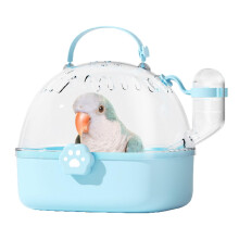 Travel Cage for Transport Birds Calopteste Blue Small Travel Carrier with Bottle Compact Portable Cage