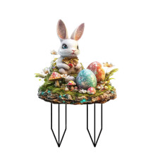 Acrylic Rabbit Garden Decors Cute Standing Rabbit With-OH828