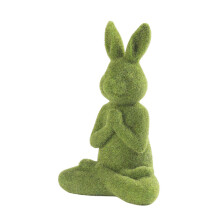 Durable Flocking Rabbit Statues Display Accent Flocking Rabbit