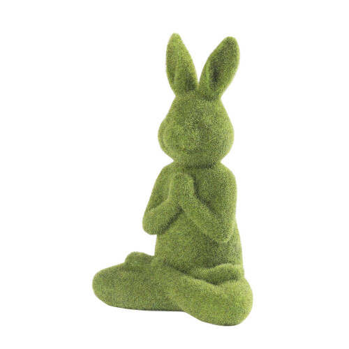 Durable Flocking Rabbit Statues Display Accent Flocking Rabbit