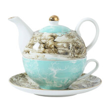 Tea for One Set Bone China Teapot and Cup Pink Floral Gift Set Dishwasher Safe 300ml 250ml