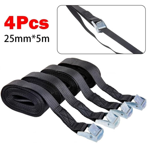 Transport Made Easy with 4PCS 5M Cam Tie Down Belts for Heavy Cargo Security 2
