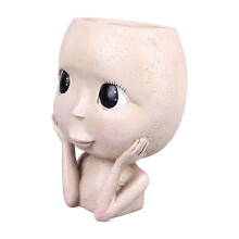 Große Resin-Gesichtspflanzgefäß, 17 cm, mit drainage Loch, kreativer Sukkulenten- und Kakteenhalter