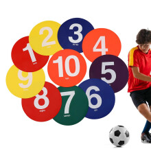 Soccer Practice Markers Agility Training Floor Dots, 10X Numbered NonSlip Training Mats, Football Markers For Sports Drills And Games