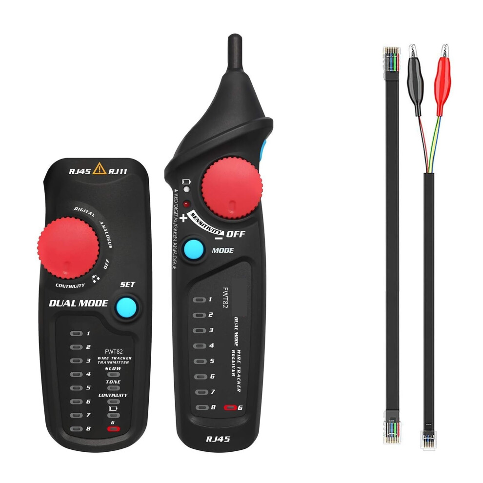 Network Cable Tester Rj11 Rj45 Compatibility, Toner Generator, Wire Tracker, Ethernet Lan Line Finder With Flashlight 9189345421945