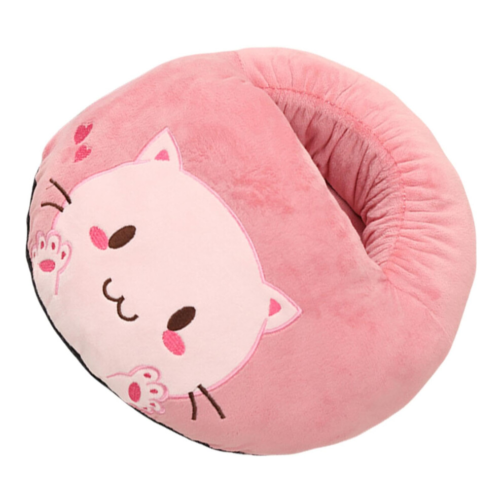 USB Foot Warmer Electric Heated Pad with Soft Flannel and NonSlip Base for Under Desk Pink Cat