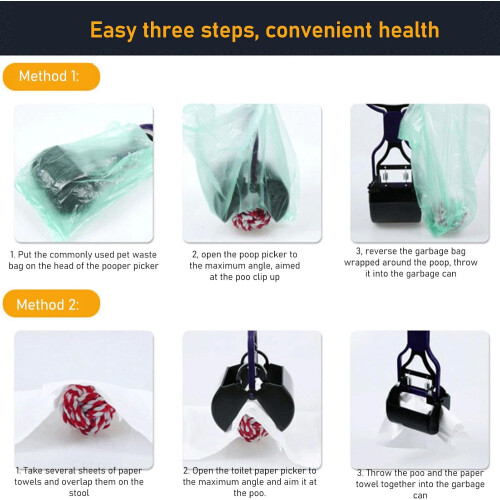 Pet Pooper Scooper, Long Handle Dog Scooper, Portable Folding Scooper 2