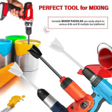 Resin Epoxy Paint Mixer Paddles for Drill, Reusable Bidirectional, 16.5cm, Plastic