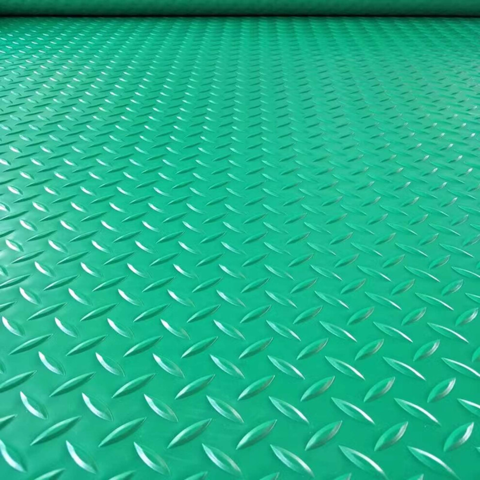 Garage Floor Mat Roll Waterproof Antislip 2.3Mm Diamond Plate Rubber For Parking Workshop 0.8X2m Green 9187378541562