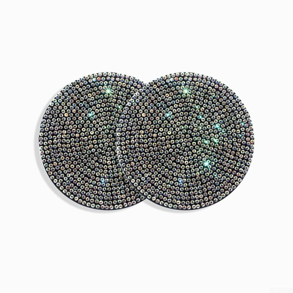 Bling Car Cup Holder Coasters 2 Pack With Sparkling Rhinestones, Antislip Waterproof Multicolor 9382693037435