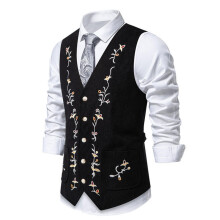 Business Vest Men's VNeck Suit Vest Wedding Suit Vest Party Uniform Sleeveless Jacket Slim Fit Tuxedo Vest With Buttons